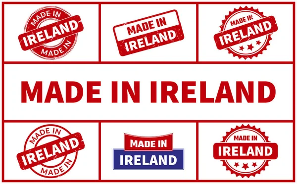 Made Ireland Rubber Stamp Set — Stock Vector