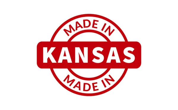 Kansas Yapılan Lastik Damga — Stok Vektör