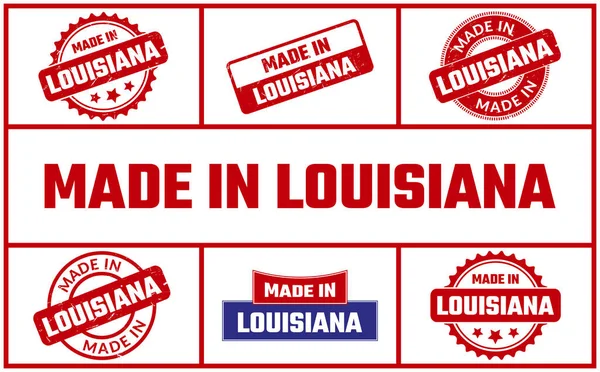 stock vector Made In Louisiana Rubber Stamp Set