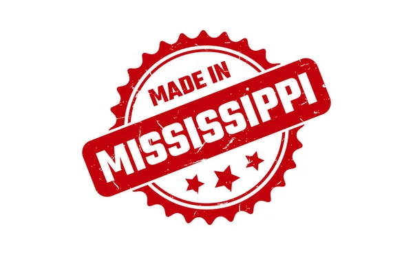 Gyártva Mississippi Gumibélyegző — Stock Vector