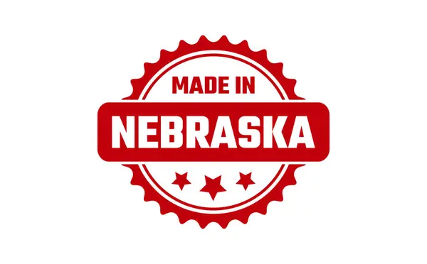 Fabriqué Nebraska Timbre Caoutchouc — Image vectorielle