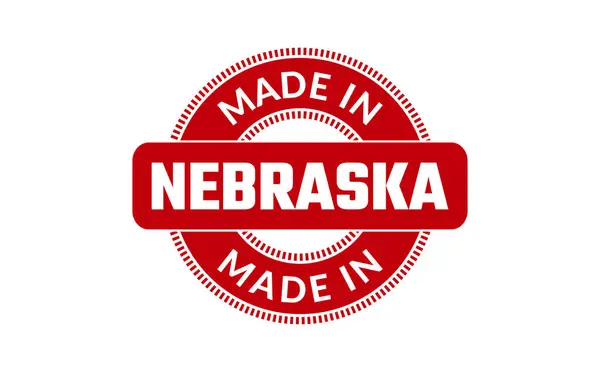 Fabriqué Nebraska Timbre Caoutchouc — Image vectorielle