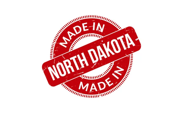 Fabriqué Dakota Nord Timbre Caoutchouc — Image vectorielle