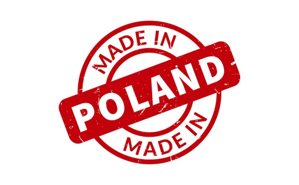 Fabricat Polonia Timbru Cauciuc — Vector de stoc