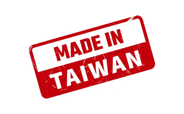 Gemaakt Taiwan Rubber Stempel — Stockvector