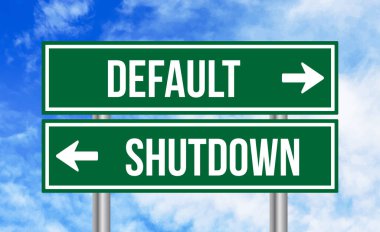 Gökyüzü arka planında öntanımlı ya da kapatma yol işareti