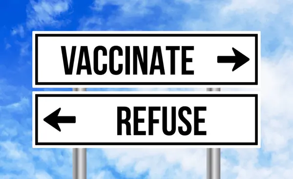 Vacciner Refuser Signalisation Routière Sur Fond Ciel — Photo