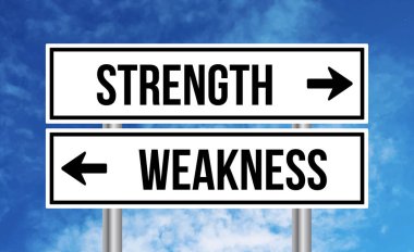 Mavi arkaplanda kuvvet ya da zayıflık işareti