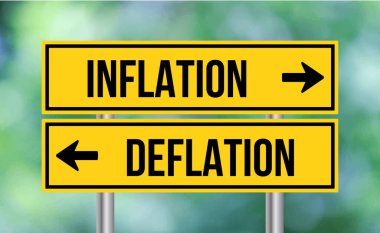 Arkaplanda enflasyon ve deflasyon işareti