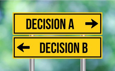 Bulanık arkaplanda a ya da b karar tabelaları