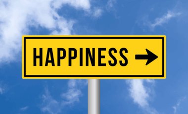 Bulutlu arkaplanda mutluluk işareti