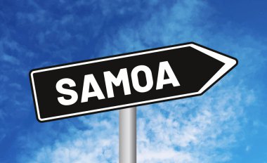 Gökyüzü arka planında Samoa yol işareti