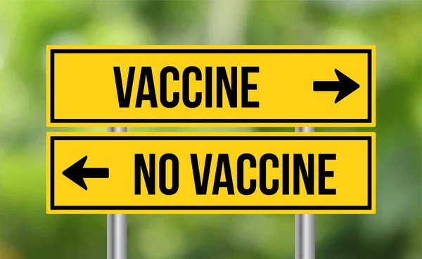 Vaccine Vaccine Road Sign Blur Background — Stock Photo, Image