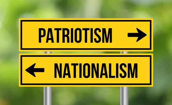 模糊背景下的爱国主义或民族主义路标 — 图库照片