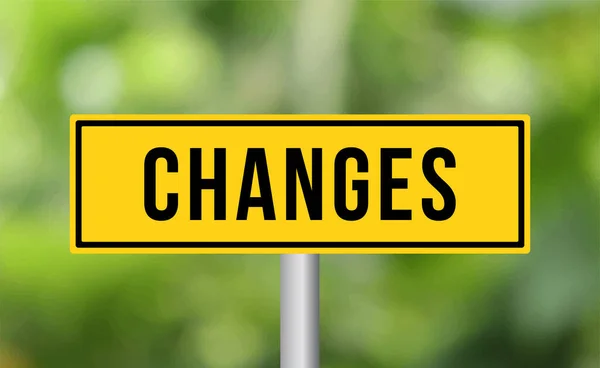 Changes Road Sign Blur Background — Stock Photo, Image