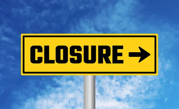 Closure Road Sign Blue Sky Background — Stock Photo, Image