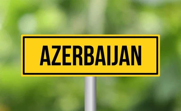 Aserbaidschan Verkehrsschild Auf Verschwommenem Hintergrund — Stockfoto
