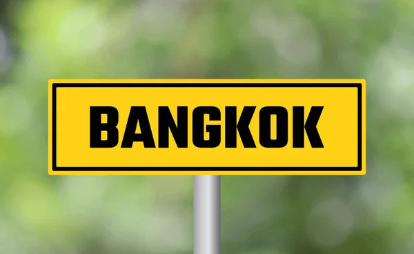 Bangkok Drogowy Znak Rozmytym Tle — Zdjęcie stockowe