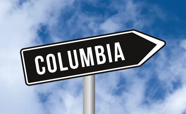 Columbia Señal Tráfico Fondo Cielo Nublado — Foto de Stock