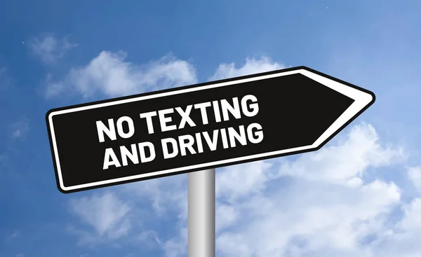 Não Enviar Mensagens Texto Condução Sinal Estrada Fundo Céu Azul — Fotografia de Stock