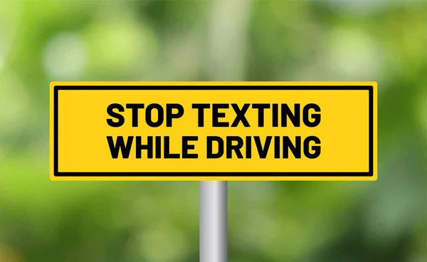Arrêtez Texter Pendant Que Vous Conduisez Panneau Signalisation Sur Fond — Photo