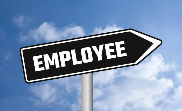 Employee Road Sign Cloudy Sky Background — Stock Photo, Image