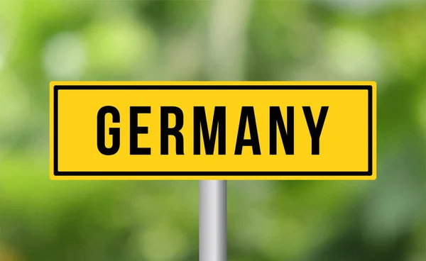 Germany Road Sign Blur Background — Stock Photo, Image