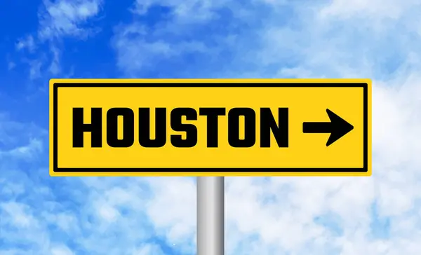 Houston Cartello Stradale Sfondo Cielo — Foto Stock
