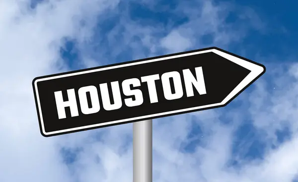 Houston Cartello Stradale Sfondo Cielo — Foto Stock