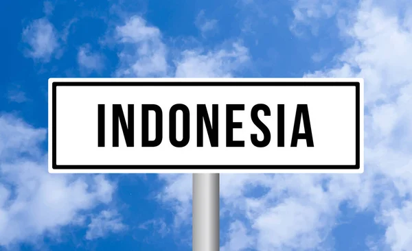 Indonesia Señal Tráfico Fondo Del Cielo — Foto de Stock