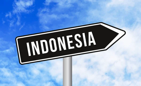 Indonesien Straßenschild Auf Himmelshintergrund — Stockfoto