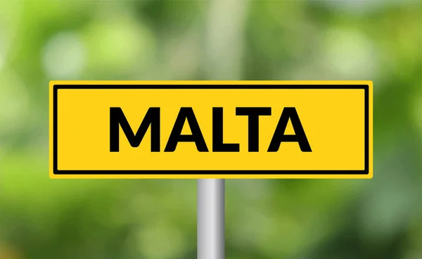 Malta Verkehrsschild Auf Verschwommenem Hintergrund — Stockfoto