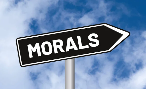 Morals Road Sign Blue Sky Background — Stock Photo, Image