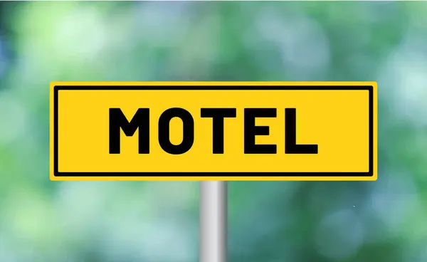 Motel Road Sign Blur Background — Stock Photo, Image