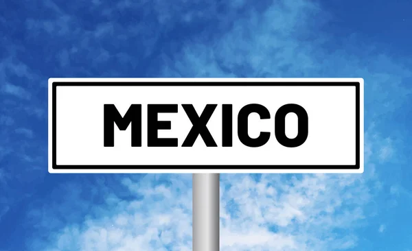 Mexico Road Sign Blue Sky Background — Stock Photo, Image
