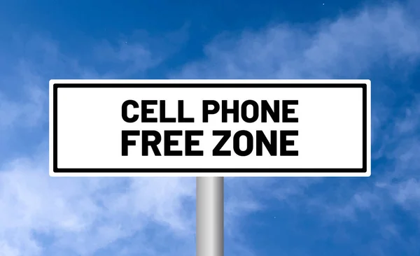 Cell Phone Free Zone Road Sign Sky Background — Stock Photo, Image