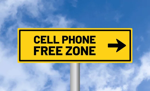 Cell Phone Free Zone Road Sign Sky Background — Stock Photo, Image
