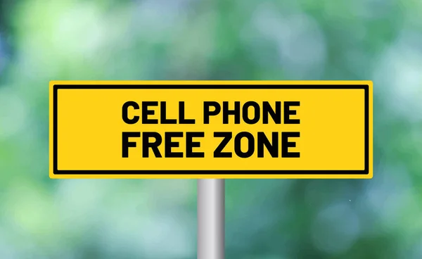 Cell Phone Free Zone Road Sign Blur Background — Stock Photo, Image