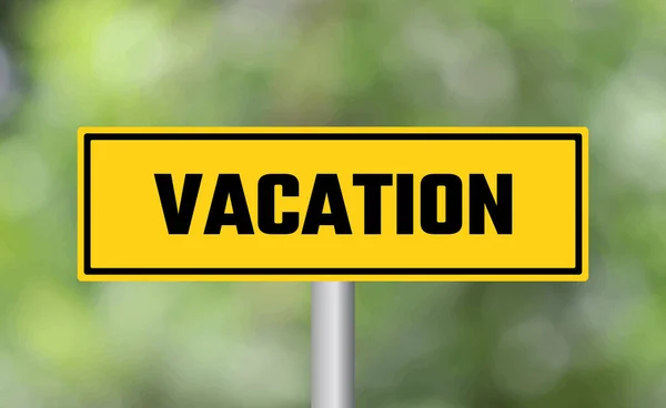 Vacation Road Sign Blur Background — Stock Photo, Image