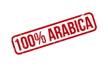 Kırmızı% 100 Arabica Lastik Mühür Vektörü