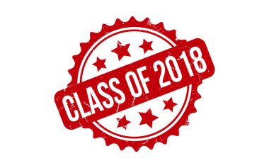 2018 sınıfı kauçuk grunge mühür vektörü
