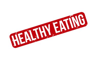 Kırmızı Sağlıklı Yeme Kauçuk Mühür Vektörü