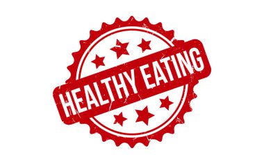 Kırmızı Sağlıklı Yeme Kauçuk Mühür Vektörü