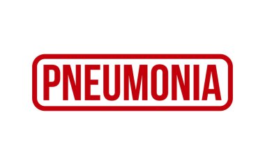 Kırmızı Pnömoni Kauçuk Mühür Vektörü