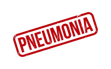 Kırmızı Pnömoni Kauçuk Mühür Vektörü