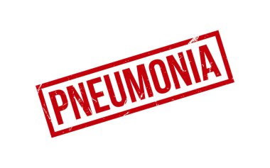 Kırmızı Pnömoni Kauçuk Mühür Vektörü