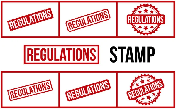 Regulations Rubber Stamp Set Vector — Stock Vector