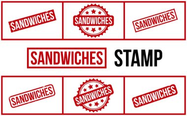 Sandviç Lastik Damga Seti Vektörü