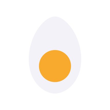 Haşlanmış yumurta ikonu. Haşlanmış yumurta Düz Simge Sembol Vektörü İllüstrasyonu