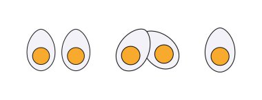 Haşlanmış yumurta ikon vektörü illüstrasyonu. Haşlanmış yumurta Lineal Renk Simgesi